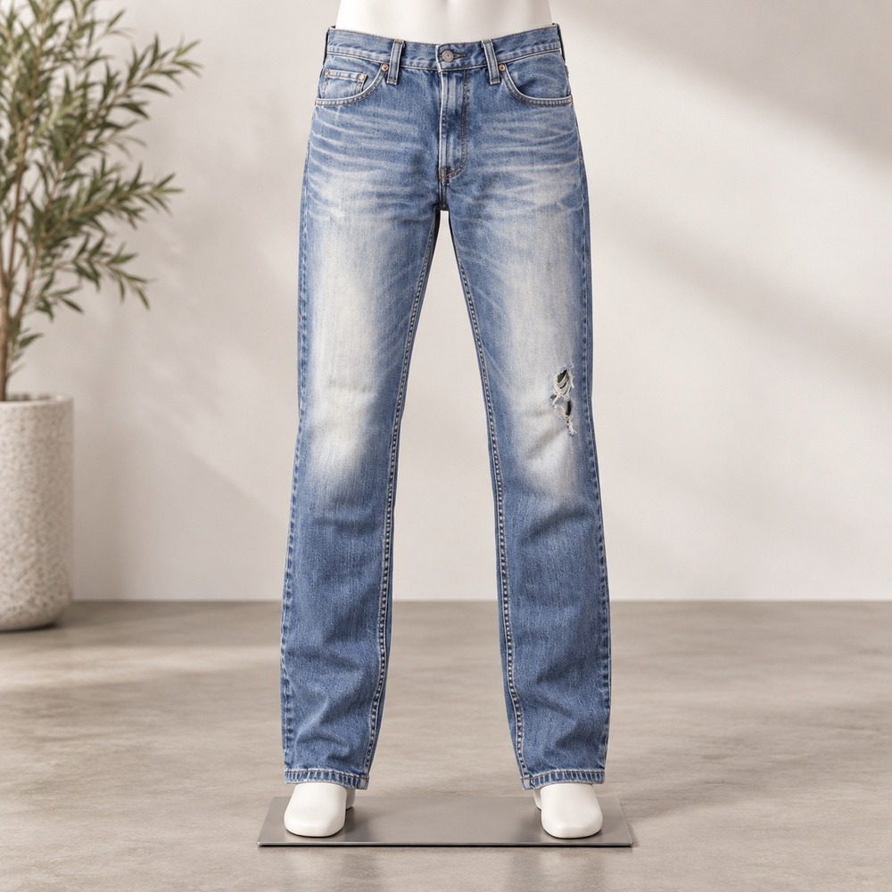 Levi's 524 Too Superlow Jeans Womens 11 Medium Wash Slim Low Rise Distressed